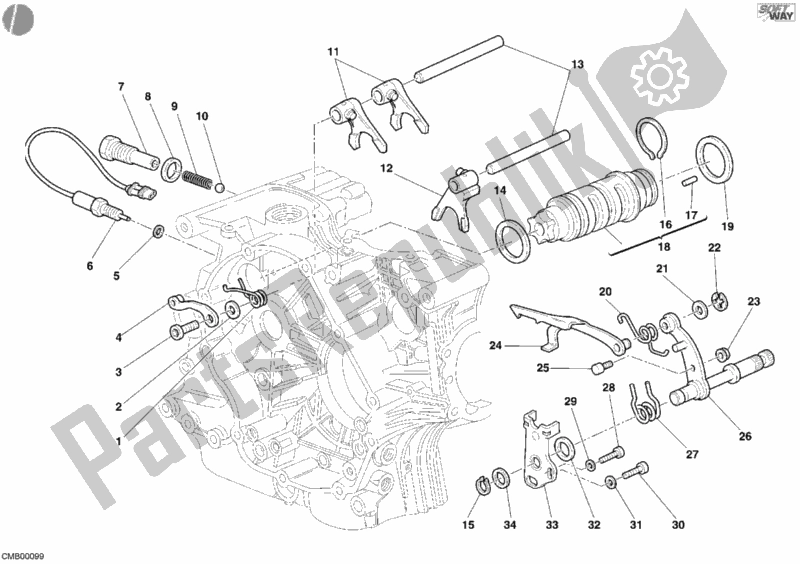 Alle onderdelen voor de Schakelmechanisme van de Ducati Monster 620 Dark 2005